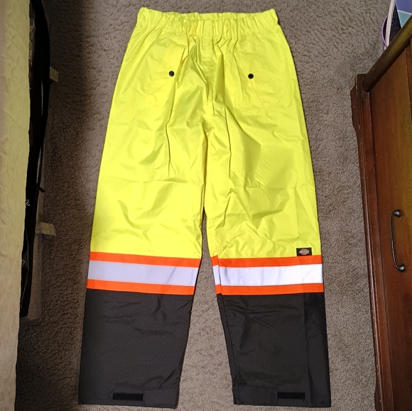 Dickies Hi Vis 2-Piece Safety Rain Suit yellow black orange 3M men size MEDIUM - Picture 10 of 13